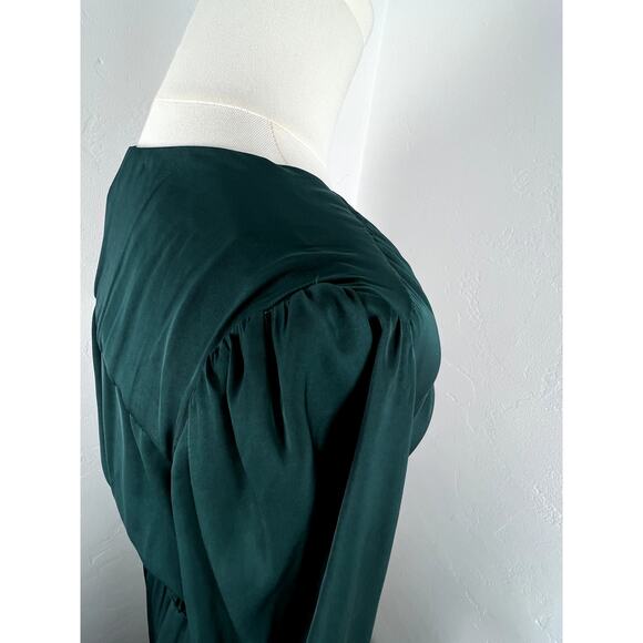ROMANTIC LONG SLEEVE TEAL MIDI DRESS (Womans: Small) - Picture 9 of 12